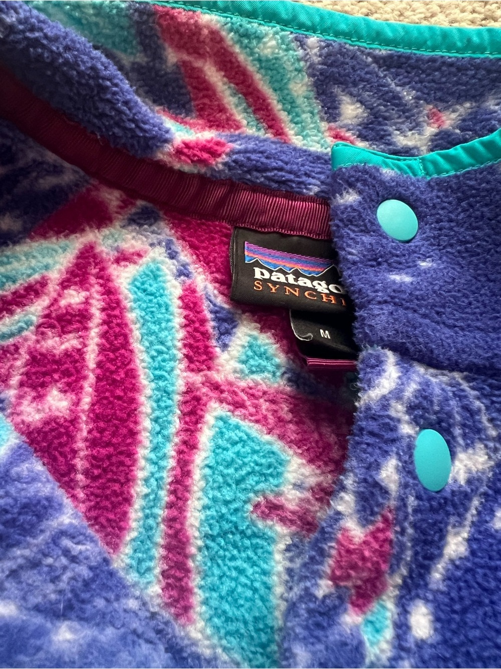 Patagonia Harvest Moon Owl Print Synchilla Medium Fleece - Picture 2 of 5